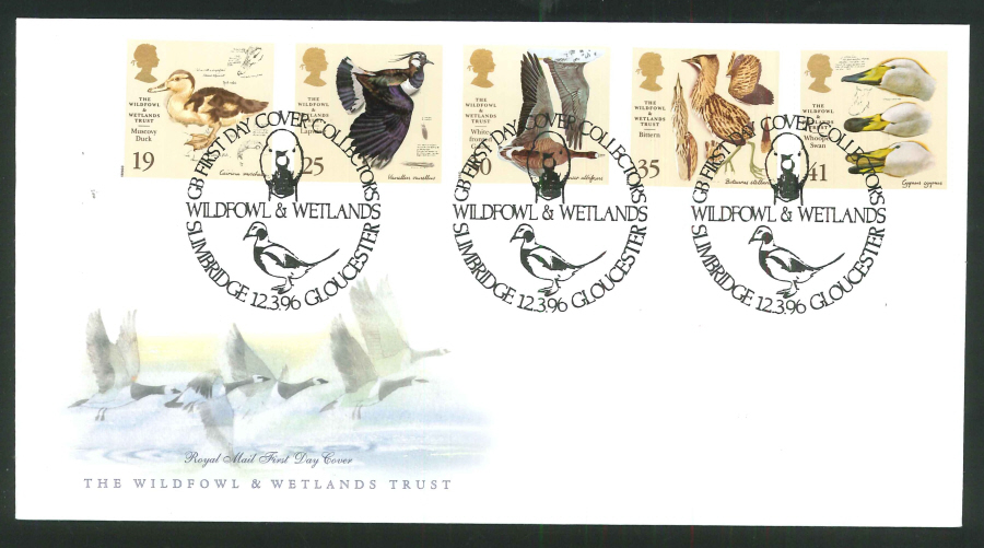 1996 The Wildfowl & Welands Trust First Day Cover, Wetlands Slimbridge Handstamp