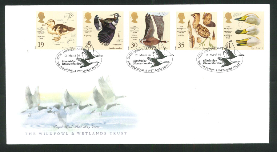 1996 The Wildfowl & Welands Trust First Day Cover, The Mail Slimbridge Glos Handstamp