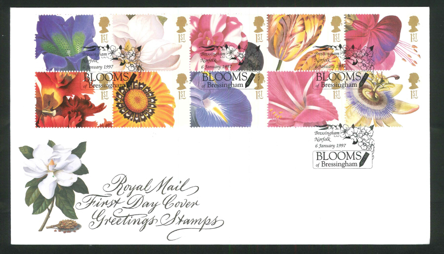 1997 Greetings Royal Mail FDC Blooms of Bressingham Bressingham