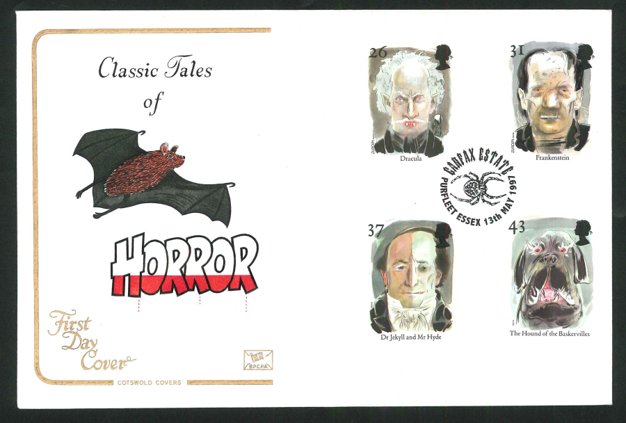 1997 Horror FDC Carfax Purfleet Handstamp