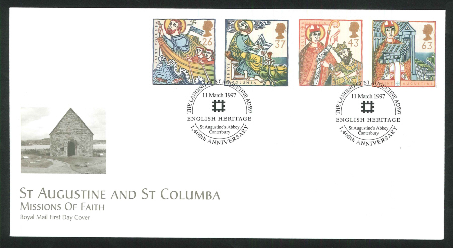 1997 Missions of Faith FDC St Augustine's Canterbury Handstamp