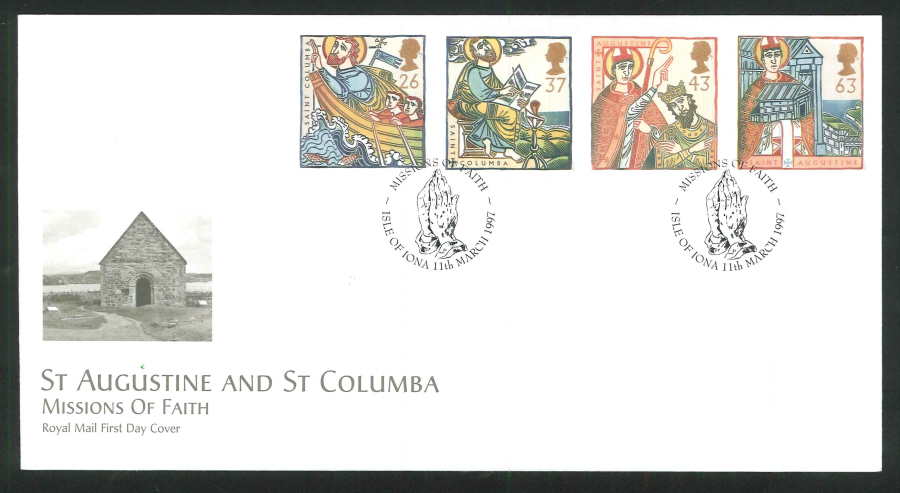 1997 Missions of Faith FDC Isle of Iona Handstamp