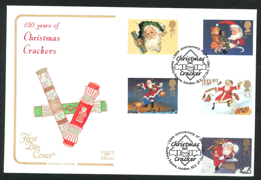 1997 Christmas Finsbury Square London Handstamp