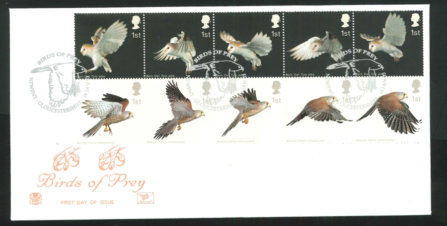 2003 Birds of Prey F D C Newent Handstamp - Click Image to Close