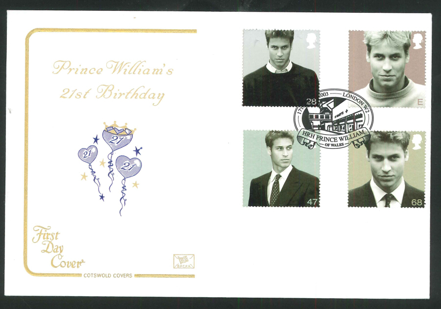 2003 Prince William F D C London W2 Handstamp