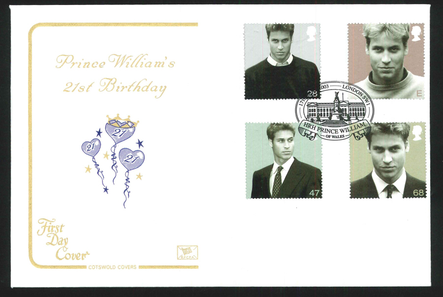 2003 Prince William F D C London SW1Handstamp