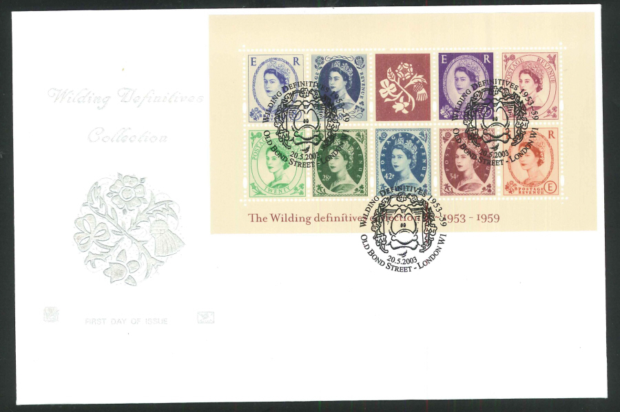 2003 Wilding M/S 2 F D C Old Bond St Handstamp