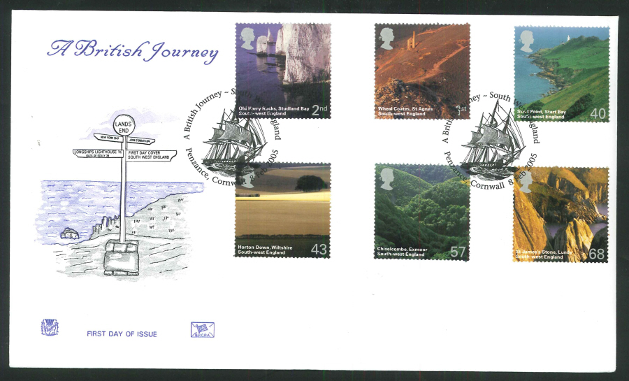 2005 S West England FDC Penzance Cornwall Handstamp