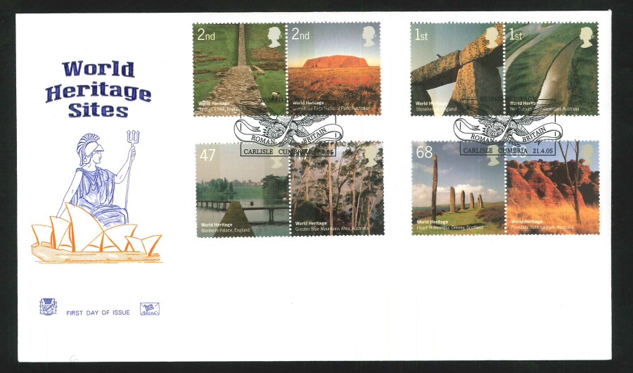 2005 World Heritage FDC Roman Britain, Carlisle Handstamp - Click Image to Close