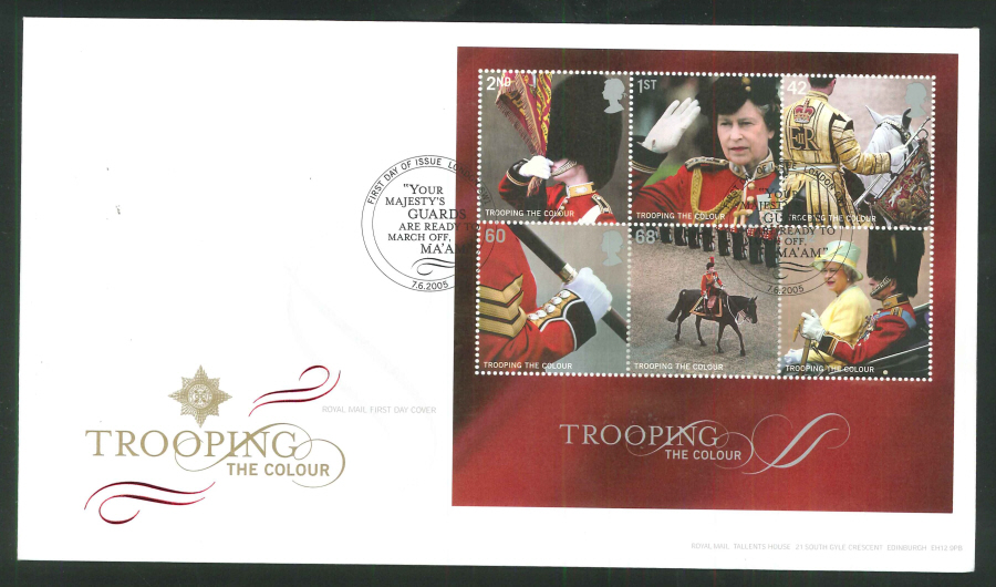 2005 Trooping of Colour M/S FDC F D I London Handstamp