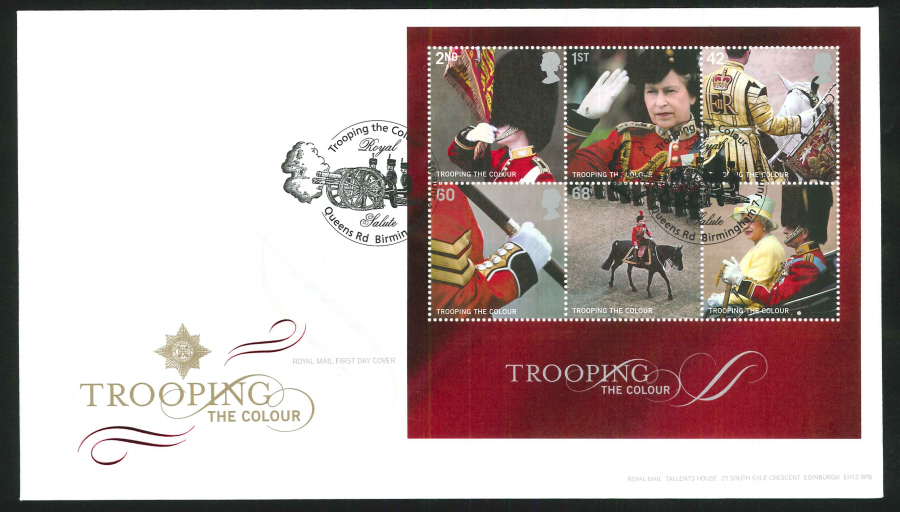 2005 Trooping of Colour M/S FDC Queens Rd Birmingham Handstamp