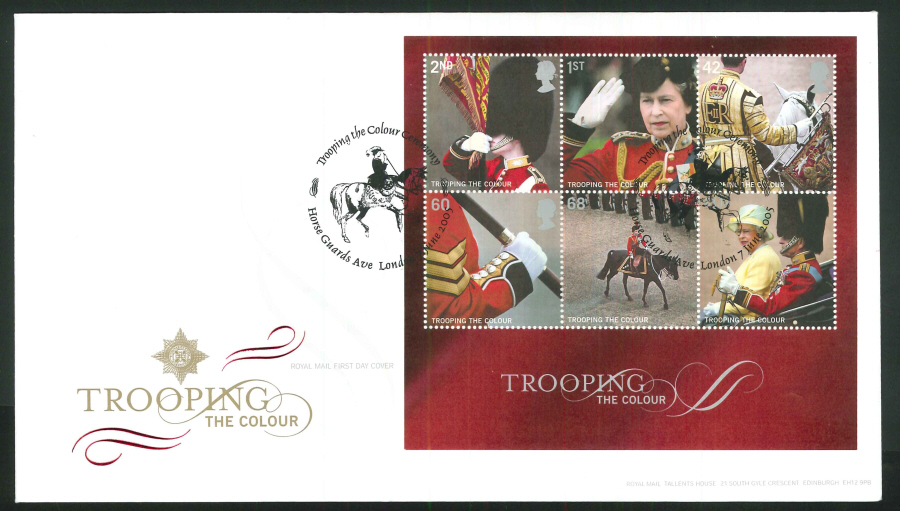 2005 Trooping of Colour M/S FDC Horse Guards AvHandstamp