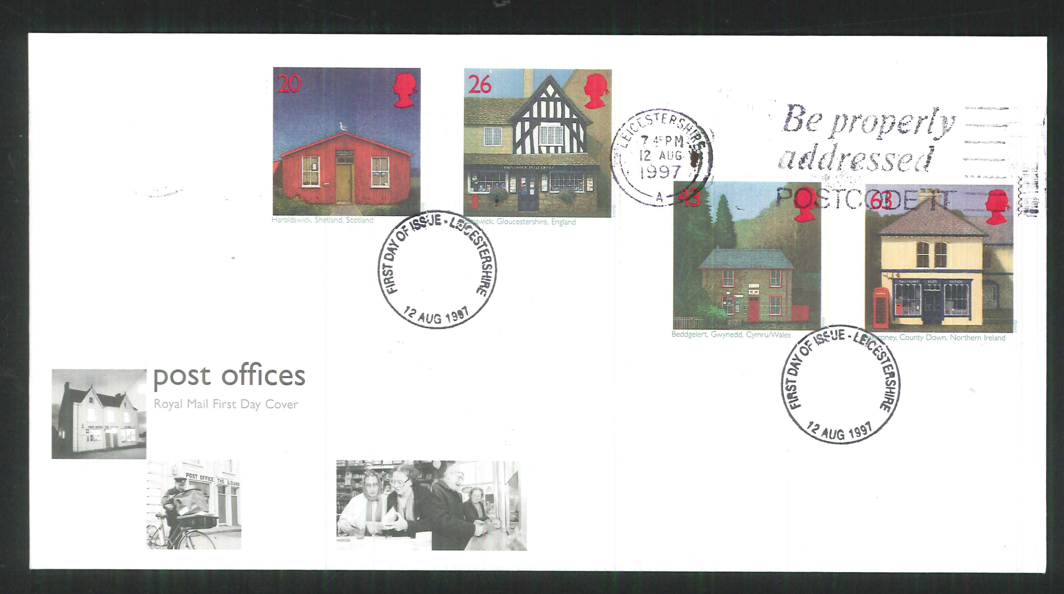 1997 - Centenary of the Federation of Sub Postmasters,slogan Postmark