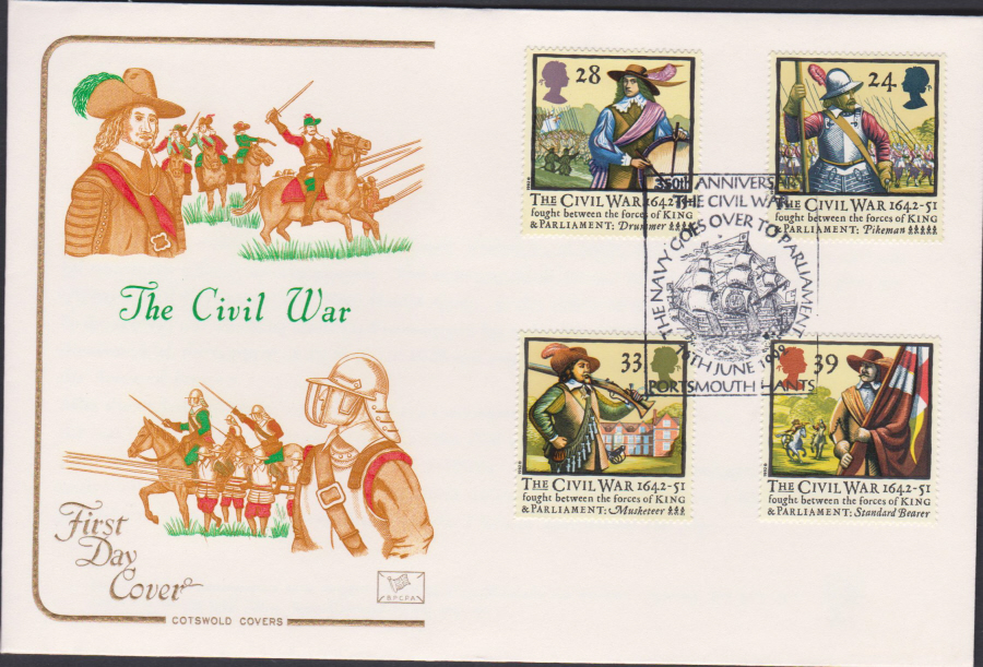 1992 - English Civil War First Day Cover COTSWOLD - Portsmouth Postmark - Click Image to Close