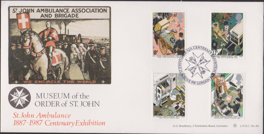 1987 -St.John Ambulance First Day Cover- Official Exhibition London Postmark- - Click Image to Close