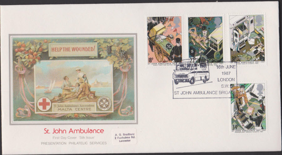 1987 -St.John Ambulance First Day Cover- PPS St John London SW1 Postmark-