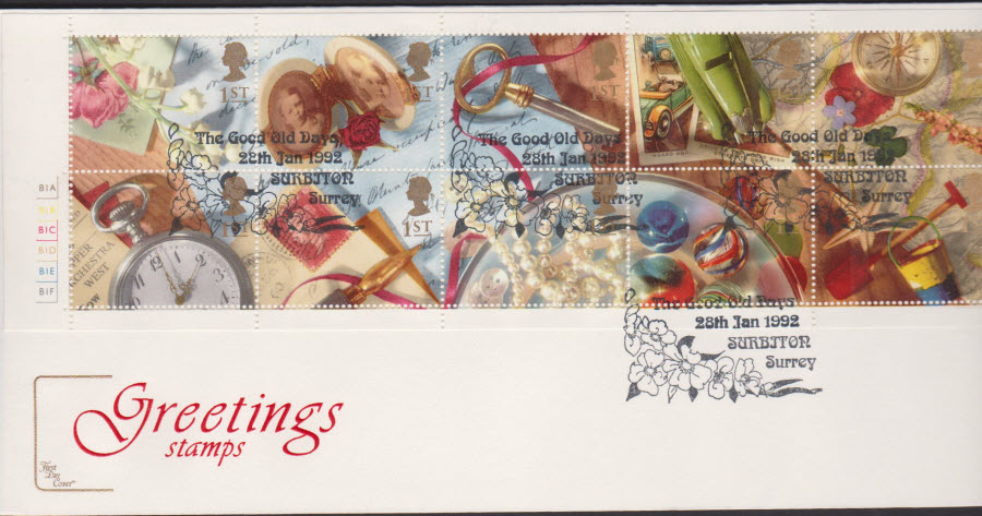 1992 - First Day Cover COTSWOLD Greetings -Surbiton, Surrey Postmark