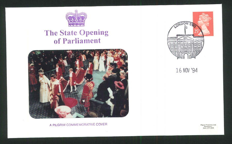 1994 - State Opening of Parliament Commemorative Cover- London SW1 Postmark