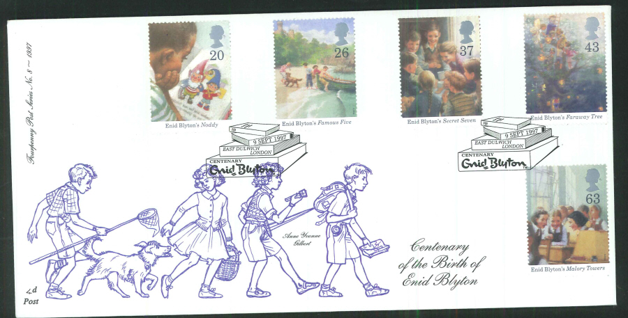 1997 - Centenary of the Birth of Enid Blyton, First Day Cover- East Dulwich Postmark