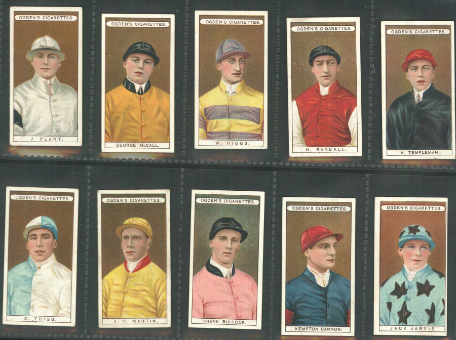 Ogdens Set of 50 Owners Racing Colours& Jockeys Blue Back