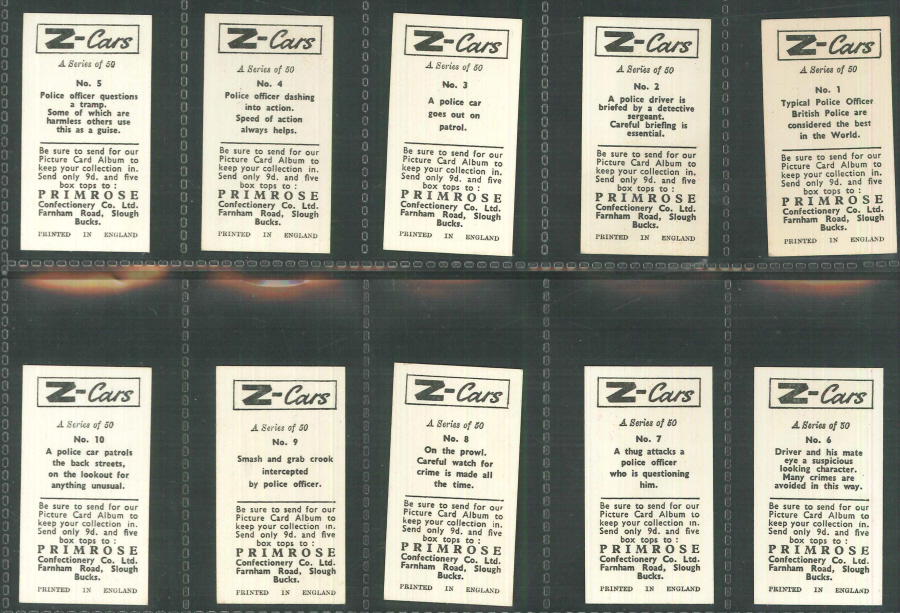 Primrose Z Cars set of 50 cards