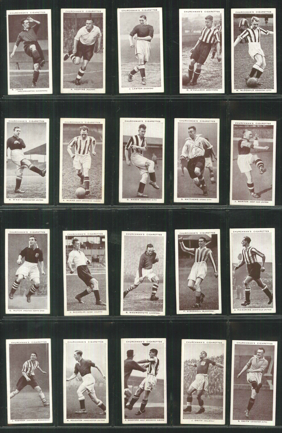 Churchman Set of 50 Association Footballers A series - Click Image to Close