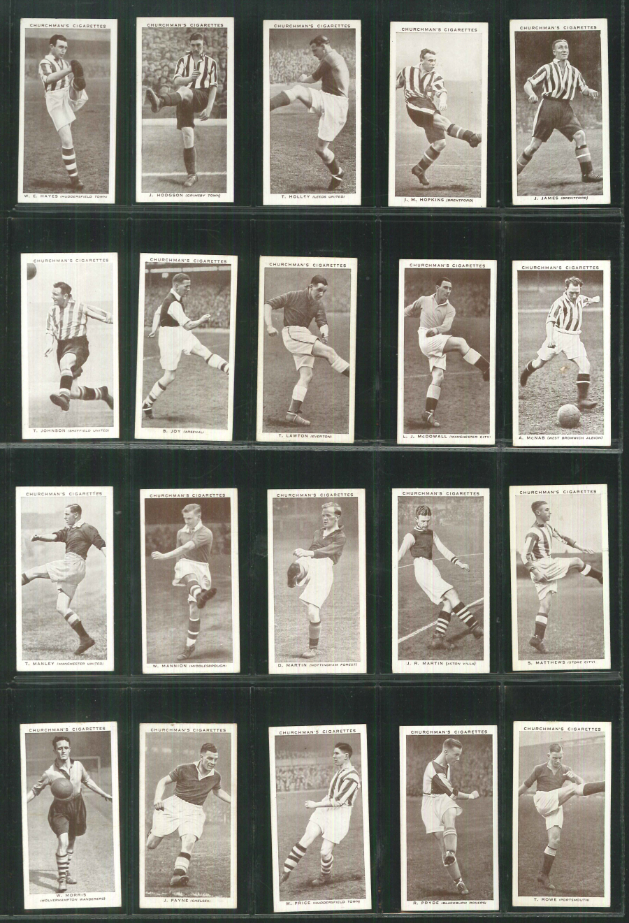 Churchman Set of 50 Association Footballers 2 nd series - Click Image to Close