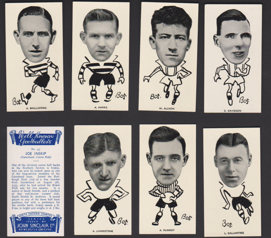 Sinclair Set of 50 Well Known Footballers North East Counties - Click Image to Close