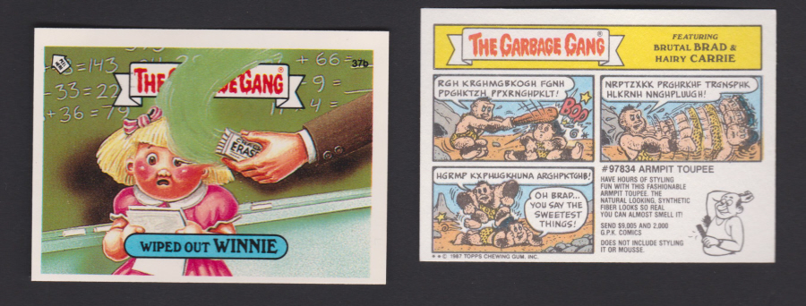 Topps U K Issue Garbage Gang 1991 Series 36a Courtney