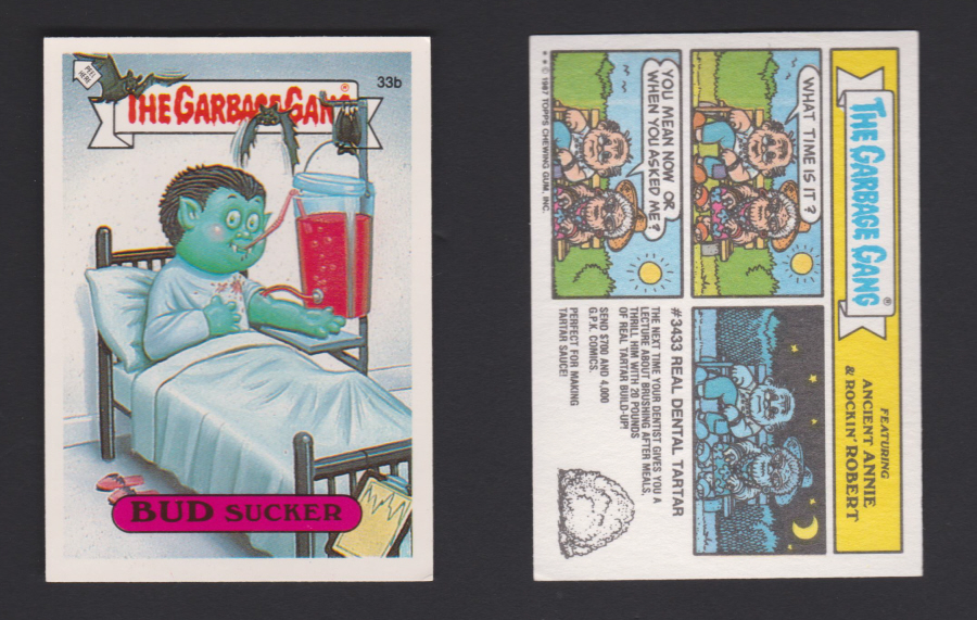 Topps U K Issue Garbage Gang 1991 Series 33b Bud