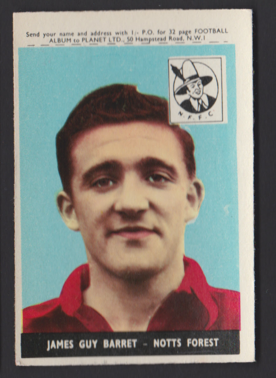 A & B C Footballers Planet No 2 James Guy Barret Notts Forest