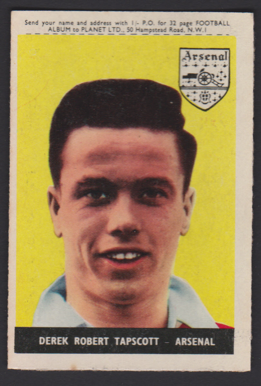 A & B C Footballers Planet No 20 Derek Tapscott Arsenal