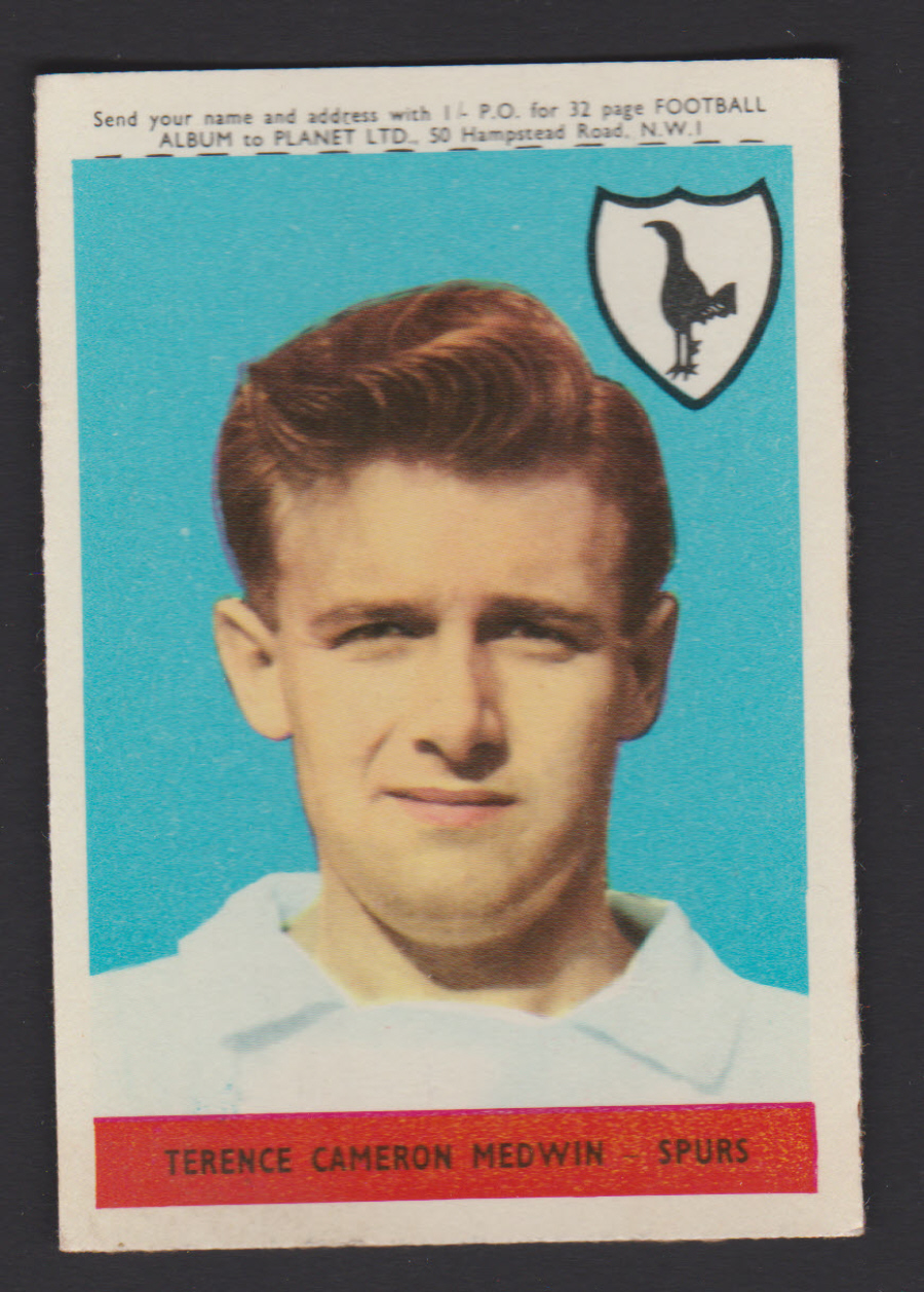 A & B C Footballers Planet No 26 Terence Medwin Tottenham Hotspur - Click Image to Close