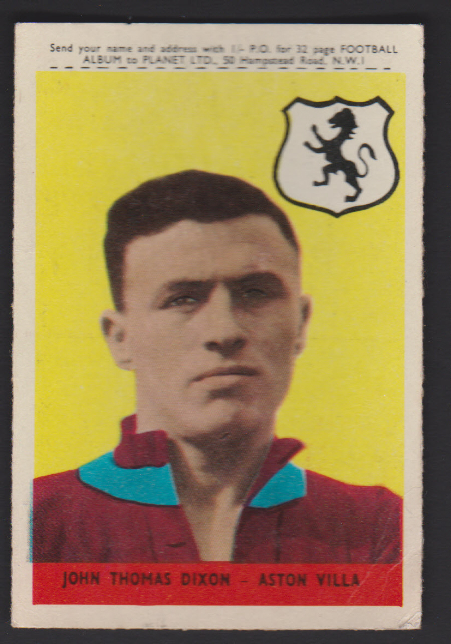 A & B C Footballers Planet No 40 John Dixon Aston Villa