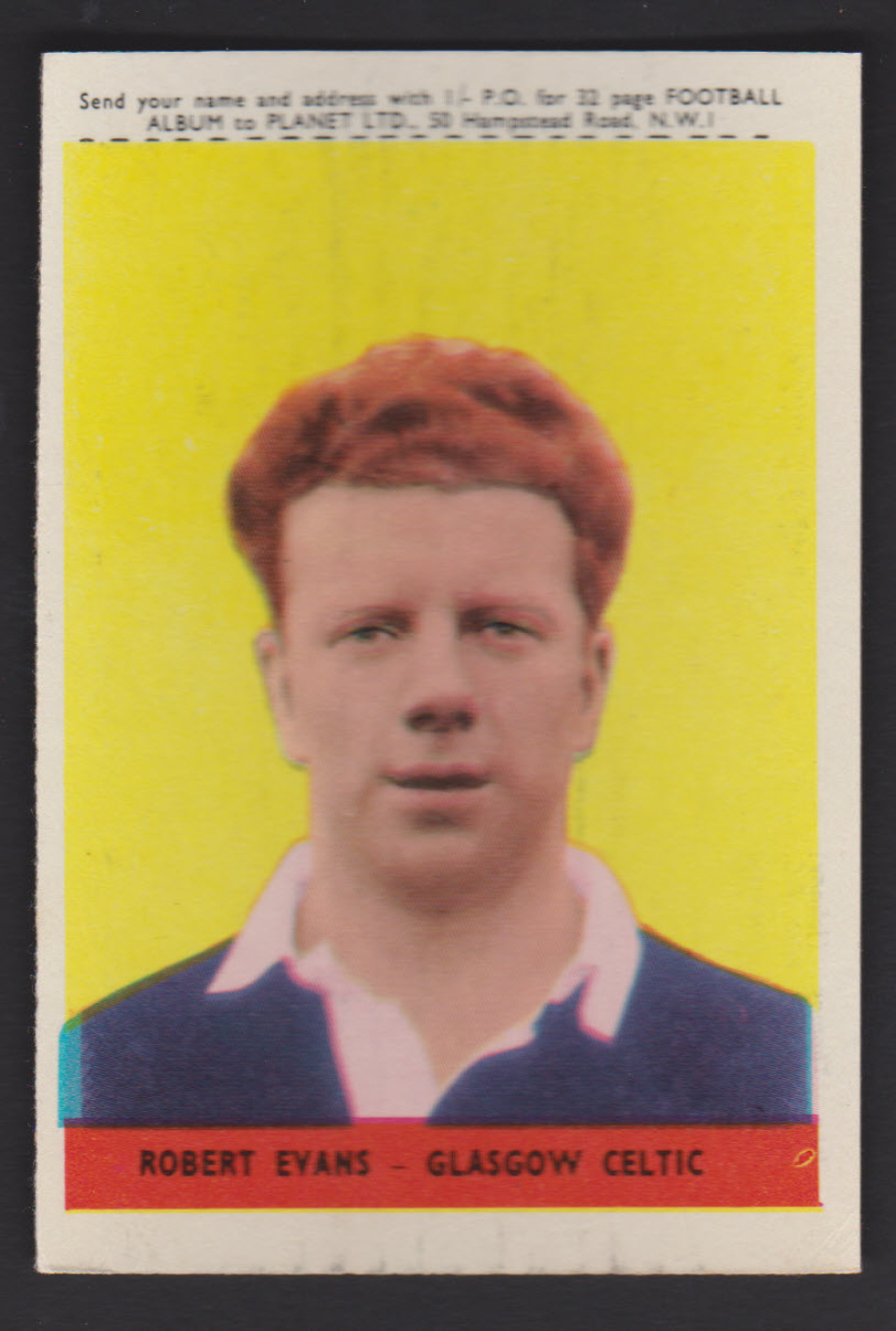 A & B C Footballers Planet No 41 Robert Evans Glasgow Celtic - Click Image to Close