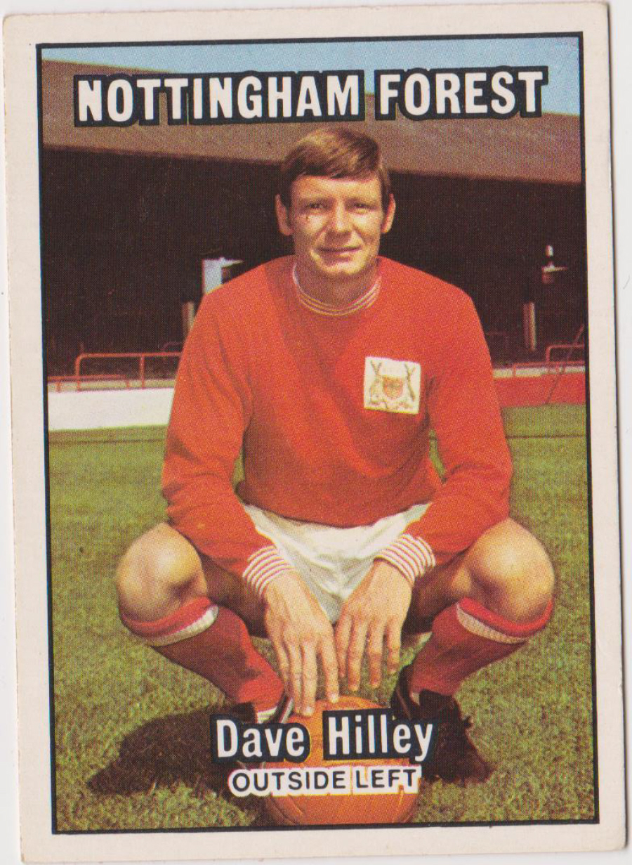 A & B C Footballers 1970 1st Series ( 1 - 85 ) Orange Back No 14 Dave Hillet Nottingham Forest