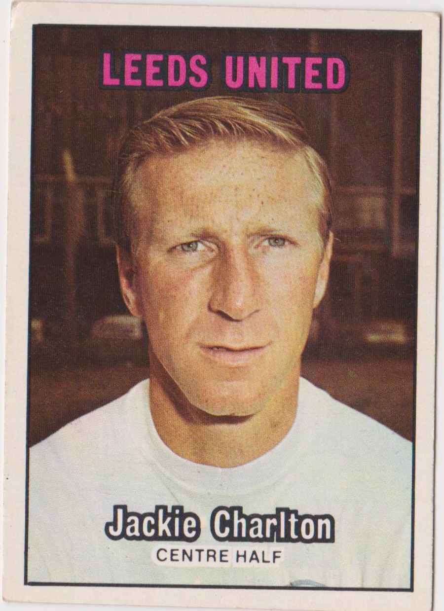 A & B C Footballers 1970 1st Series ( 1 - 85 ) Orange Back No 21 Jackie Charlton Leeds United