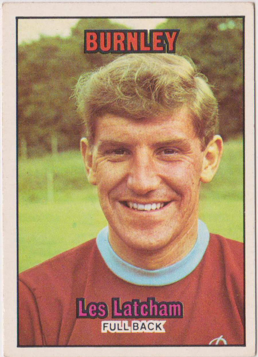 A & B C Footballers 1970 1st Series ( 1 - 85 ) Orange Back No 36 Les Latcham Burnley