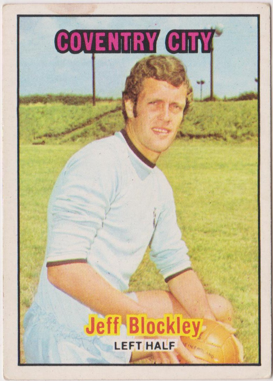 A & B C Footballers 1970 1st Series ( 1 - 85 ) Orange Back No 57 Jeff Blockley Coventry City