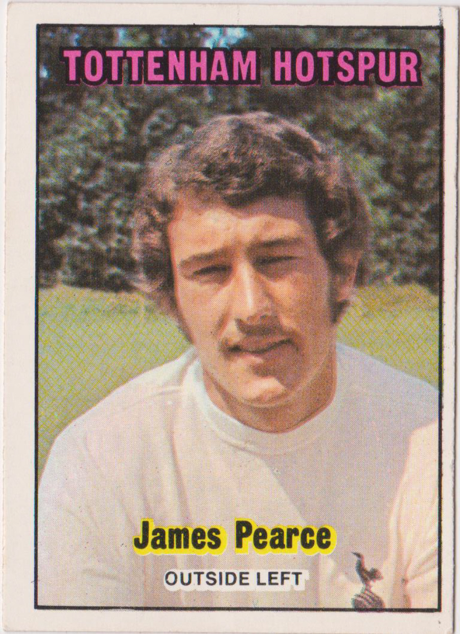 A & B C Footballers 1970 3nd Series ( 171-255 ) Orange Back No 189 James Pearce Tottenham Hotspur