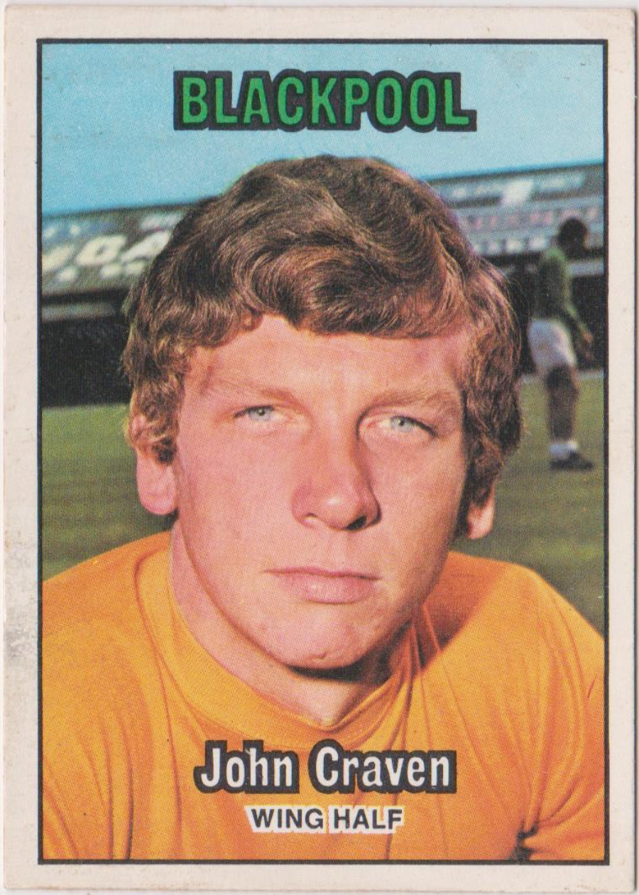 A & B C Footballers 1970 2nd Series ( 86-170 ) Orange Back No 136 John Craven Blackpool