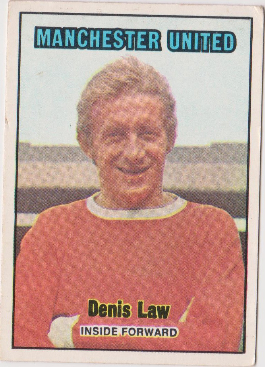 A & B C Footballers 1970 3nd Series ( 171-255 ) Orange Back No 193 Denis Law Manchester United