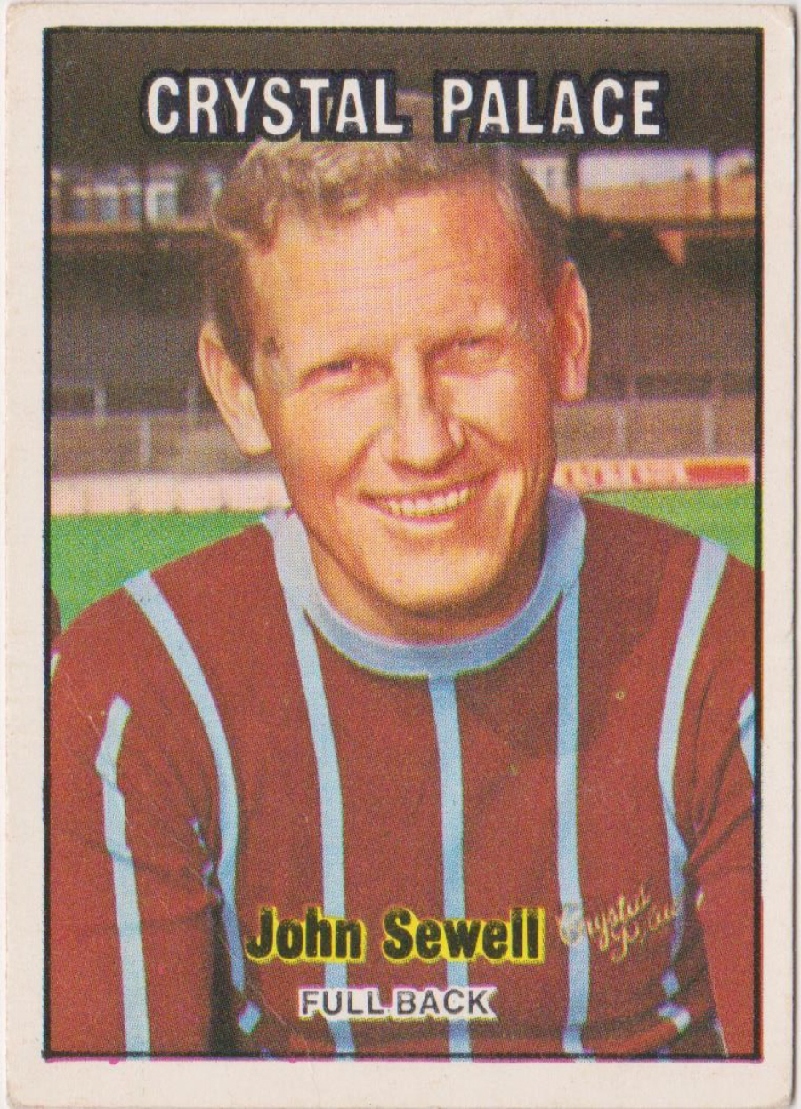 A & B C Footballers 1970 3nd Series ( 171-255 ) Orange Back No 206 John Sewell Crystal Palace