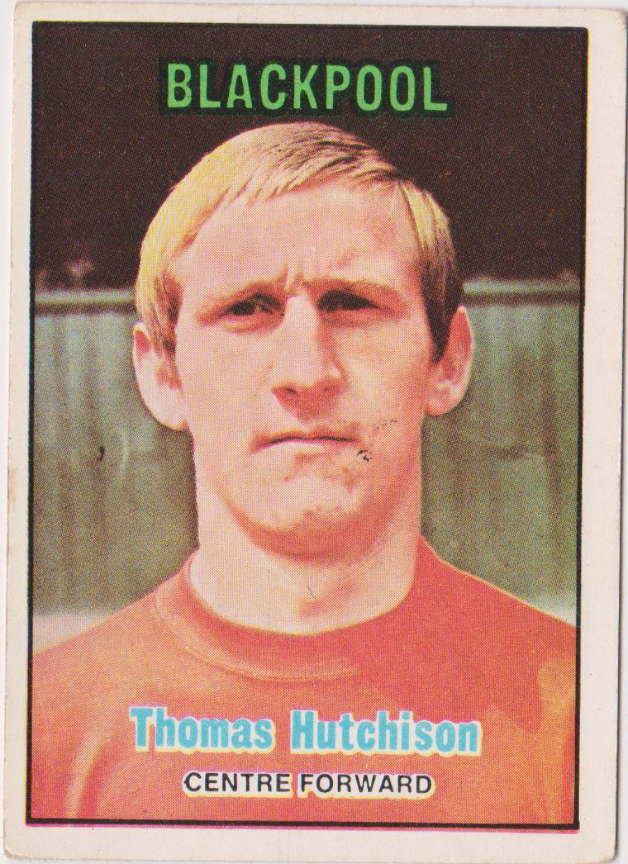 A & B C Footballers 1970 3nd Series ( 171-255 ) Orange Back No 210 Thomas Hutchison Blackpool - Click Image to Close