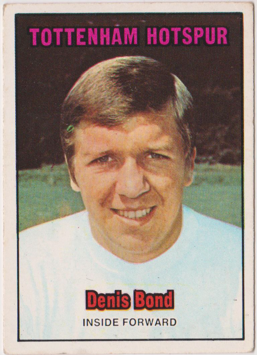 A & B C Footballers 1970 3nd Series ( 171-255 ) Orange Back No 230 Denis Bond Tottenham Hotspur - Click Image to Close