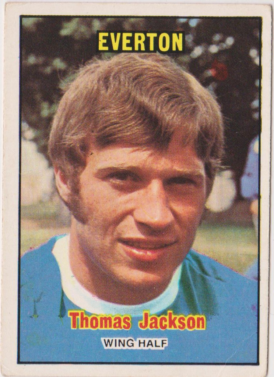 A & B C Footballers 1970 3nd Series ( 171-255 ) Orange Back No 247 Thomas Jackson Everton - Click Image to Close