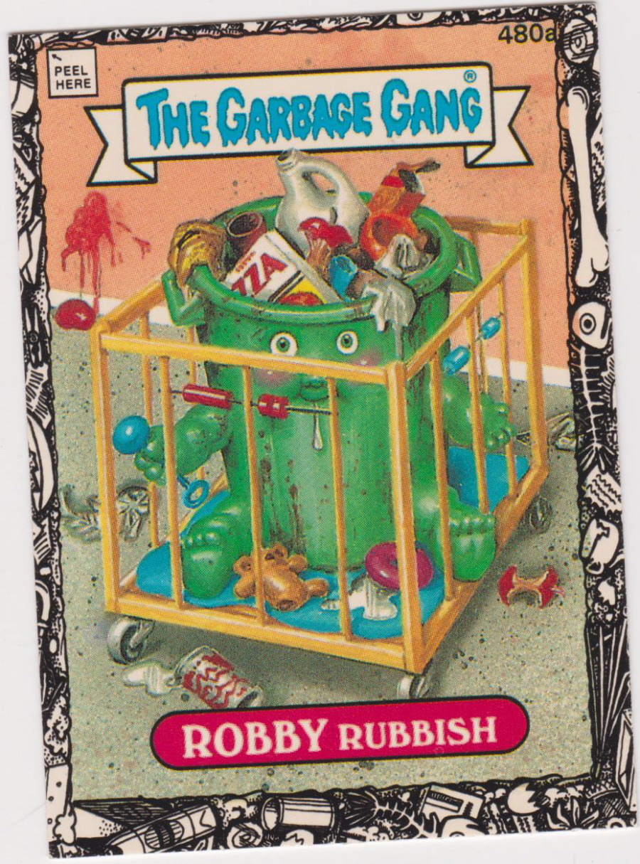 Topps U K Issue Garbage Gang 1992 Series 480a ROBBY Rubish Red Title on back