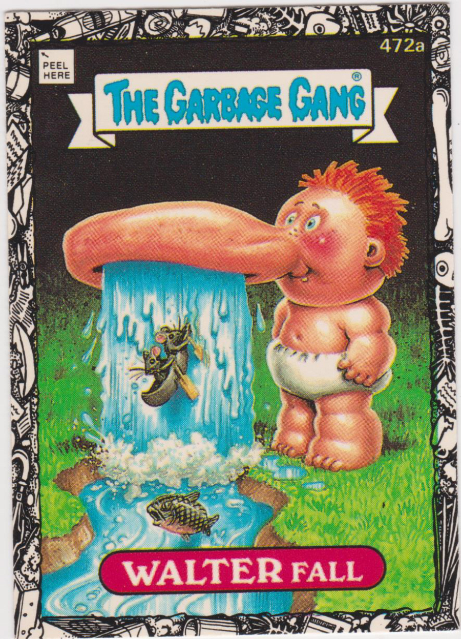 Topps U K Issue Garbage Gang 1992 Series 472a WALTER Fall Puzzle on back