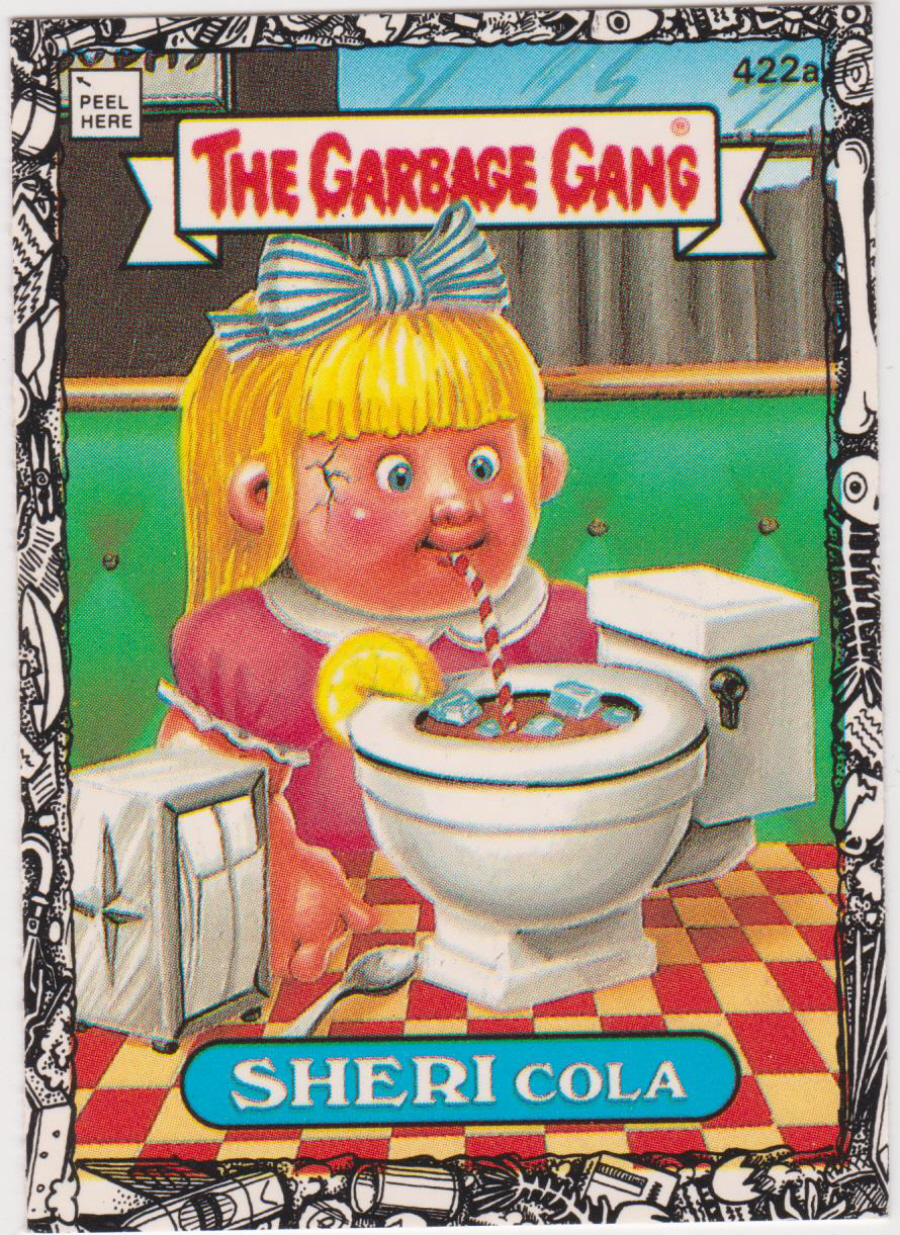 Topps U K Issue Garbage Gang 1992 Series 422a SHERI Cola Puzzle Puke on back - Click Image to Close