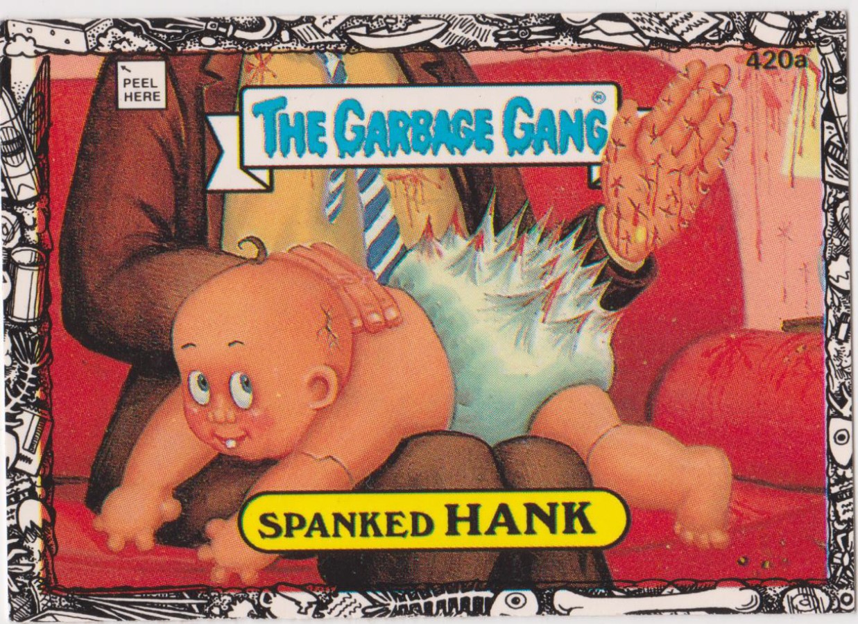 Topps U K Issue Garbage Gang 1992 Series 420a Spanked HANK Puzzle Puke on back